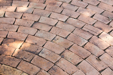 Brick walkway,Texture of brickwork on the ground