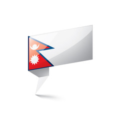 Nepal flag, vector illustration on a white background