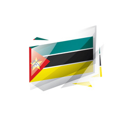 Mozambique flag, vector illustration on a white background