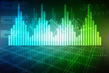 2d rendering Stock market online business concept. business Graph 
