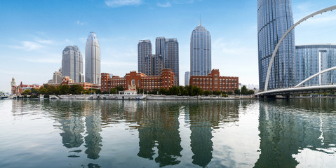 Obraz premium Urban architectural landscape in Tianjin, China