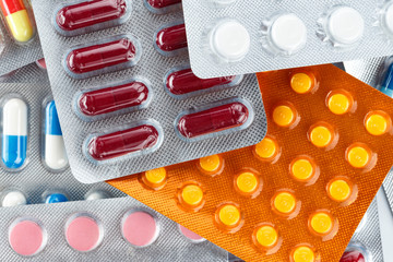 different pills in a blister