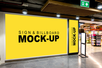 Three size of blank billboard mock up in the mall - obrazy, fototapety, plakaty