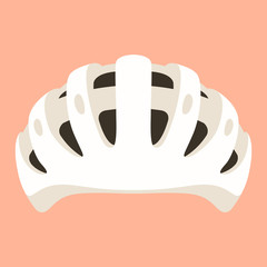 white bicycle helmet, vector illustration ,  flat style