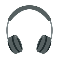 grey headphones, vector illustration ,  flat style