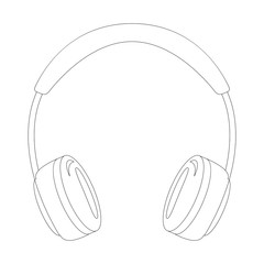 headphones,  vector illustration ,  lining draw