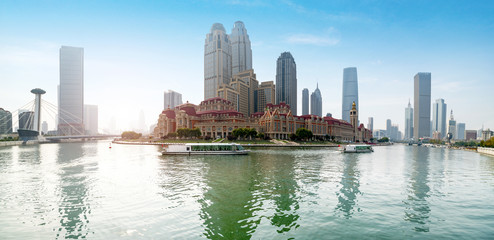 Obraz premium Urban architectural landscape in Tianjin, China