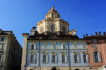 Fototapeta na wymiar Ancient buildings in Turin, Italy