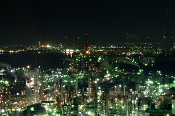 Fototapeta na wymiar Yokkaichi factory night view