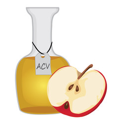 Apple cider vinegar and a half of an apple