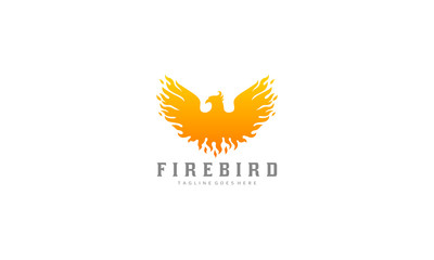 Phoenix logo - fire bird vector