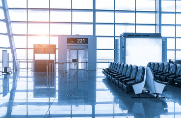 A brand new departure lounge at the airport