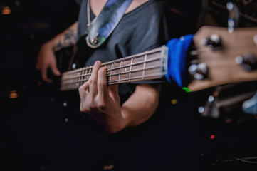Obraz na płótnie Canvas Closeup on musical instrument. Music sound hobby passion concept.