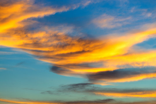 Dramatic sunset and sunrise sky. Natural fantastic background © rostovdriver
