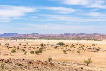 Amazing view over a little town near Twijfelfontein, Damaraland, Namibia.