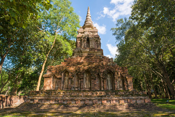 The teak forest temple or Wat Pa Sak the most beautiful ancient pagoda in Chiang Saen district of...
