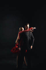 Two dancers, the European program, ballroom dancing. Sports, fitness, health, beauty