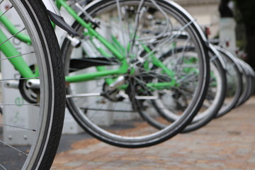 Fototapeta premium bicycles on the street