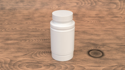 Blank white plastic bottle for pills