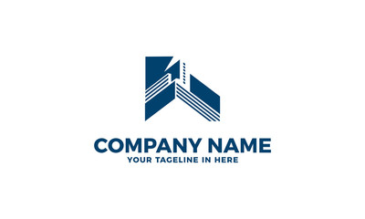 Building Line Simple Vector Logo Template