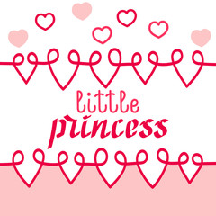 Little princess. Hand drawn vector illustration.