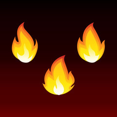 Isolated fire set vector