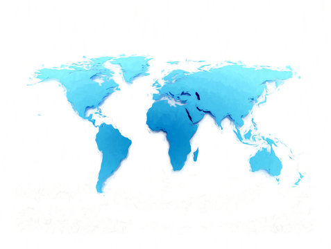 Blue business world map