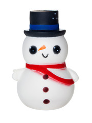 snowman toy on white isolated background