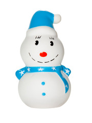 snowman toy on white isolated background