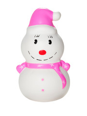 snowman toy on white isolated background