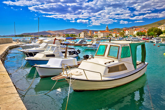 Turquoise waterfront of Kastel Stafilic near Split