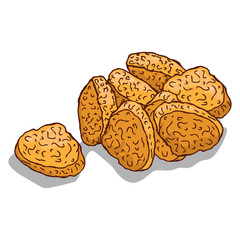Chicken nuggets. Vector illustration fast food chicken nuggets. Hand drawn chicken nuggets icon.