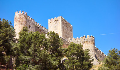 Fototapeta na wymiar Almansa castle in Albacete of Spain