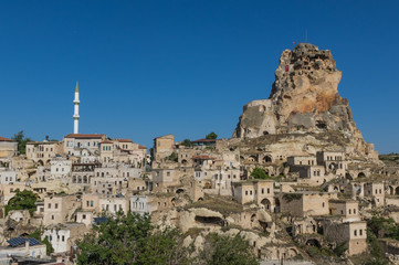 Obraz premium Ürgüp, Turkey - A Unesco World Heritage site, Cappadocia is famous for its fairy chimneys, churches and castles carved in the rock, and a unique heritage