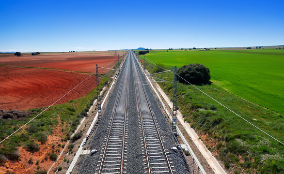 Railway In Albacete Province Spain