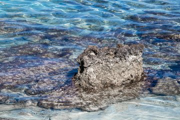 Volcanic stones on coast of Cyprus island