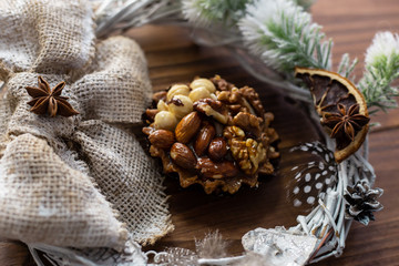 Christmas basket of nuts
