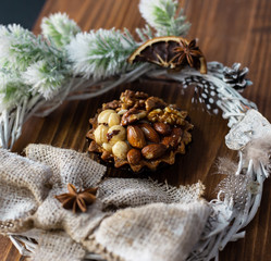 Christmas basket of nuts