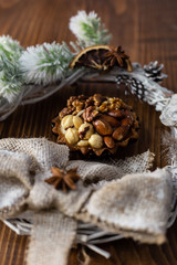 Christmas basket of nuts