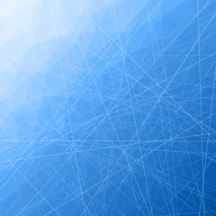 Blue gradient background with abstract ice pattern.