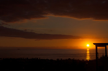 Beautiful view on sunset on the sea