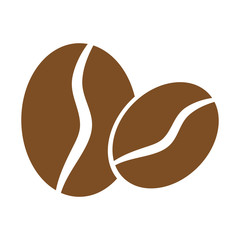 Coffee bean vector icon on white background.