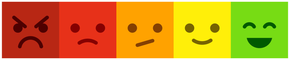 Voting scale with colorful smileys buttons.