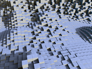 3D render - shaded abstract cubes