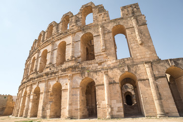 Fototapeta na wymiar Roman amphitheater in El Djem Tunisia