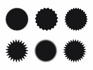 Set of retro blank starburst, sunburst badges. Vector illustration.