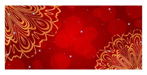 Ethnic Mandala ornament. Vector illustration for congratulation or invitation Diwali festival greeting card.