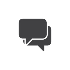 Naklejka premium Square speech bubbles vector icon. filled flat sign for mobile concept and web design. Chat dialogue simple solid icon. Conversation symbol, logo illustration. Pixel perfect vector graphics