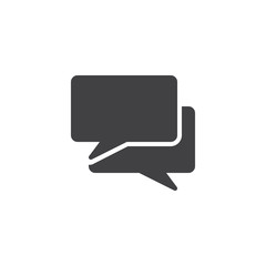 Naklejka premium Dialogue speech bubbles vector icon. filled flat sign for mobile concept and web design. Chat message simple solid icon. Conversation symbol, logo illustration. Pixel perfect vector graphics