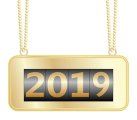 Anhänger gold Silvester 2019